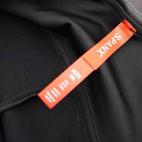 Spanx Faux Leather Leggings Womens Medium Tall Black Grunge Sexy Biker NEW - Picture 7 of 11